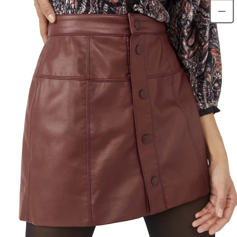 Free People Maise Vegan Leather Skirt